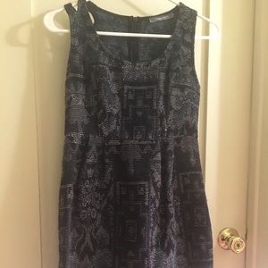 Vintage navy and black dress